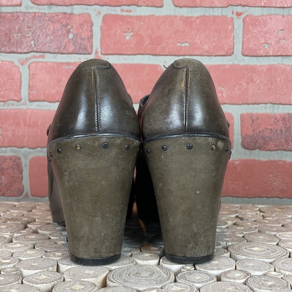 Dansko Fanny Studded Gray and Brown Taupe Maryjane Wedge 9.5 - Picture 8 of 16